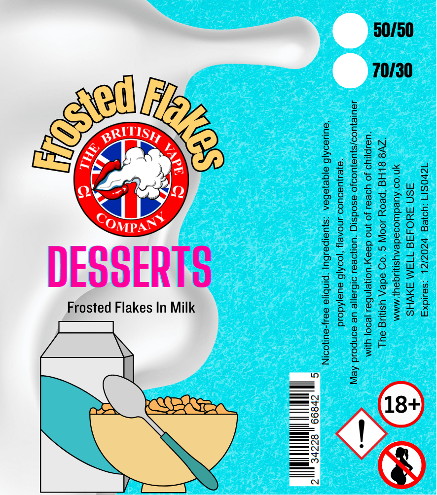Desserts - Frosted Flakes with Milk 60ml Longfill E-Liquid - The British Vape Company