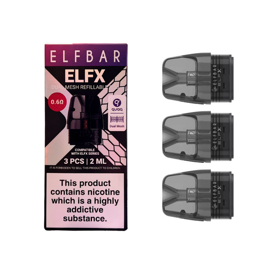 ELFBAR - ELFX Dual Mesh Refillable Vape Pod (3pcs) - The British Vape Company