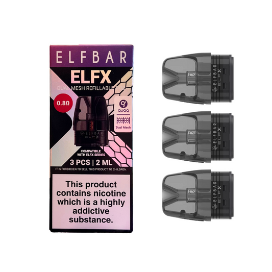 ELFBAR - ELFX Dual Mesh Refillable Vape Pod (3pcs) - The British Vape Company