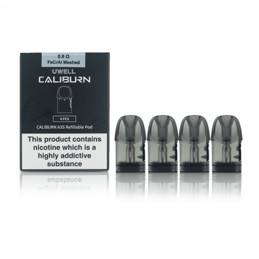 UWELL - Caliburn A3S 0.8Ω Pod (4pcs) - The British Vape Company
