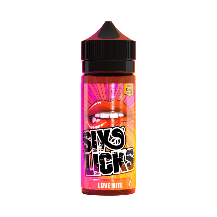 SIX LICKS - Love Bite 100ml Shortfill E-Liquid - The British Vape Company