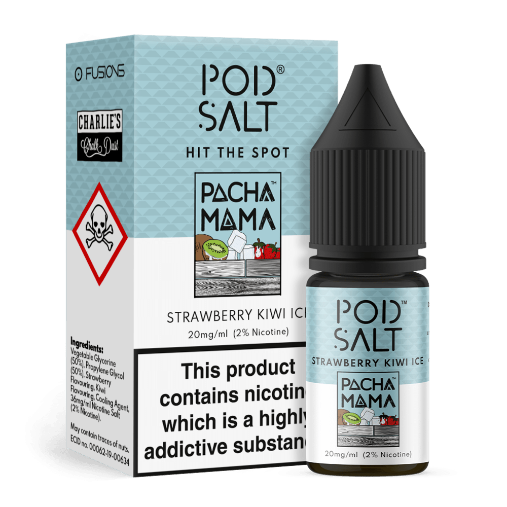 POD SALT - Pacha Mama Strawberry Kiwi Ice 10ml E-Liquid - The British Vape Company