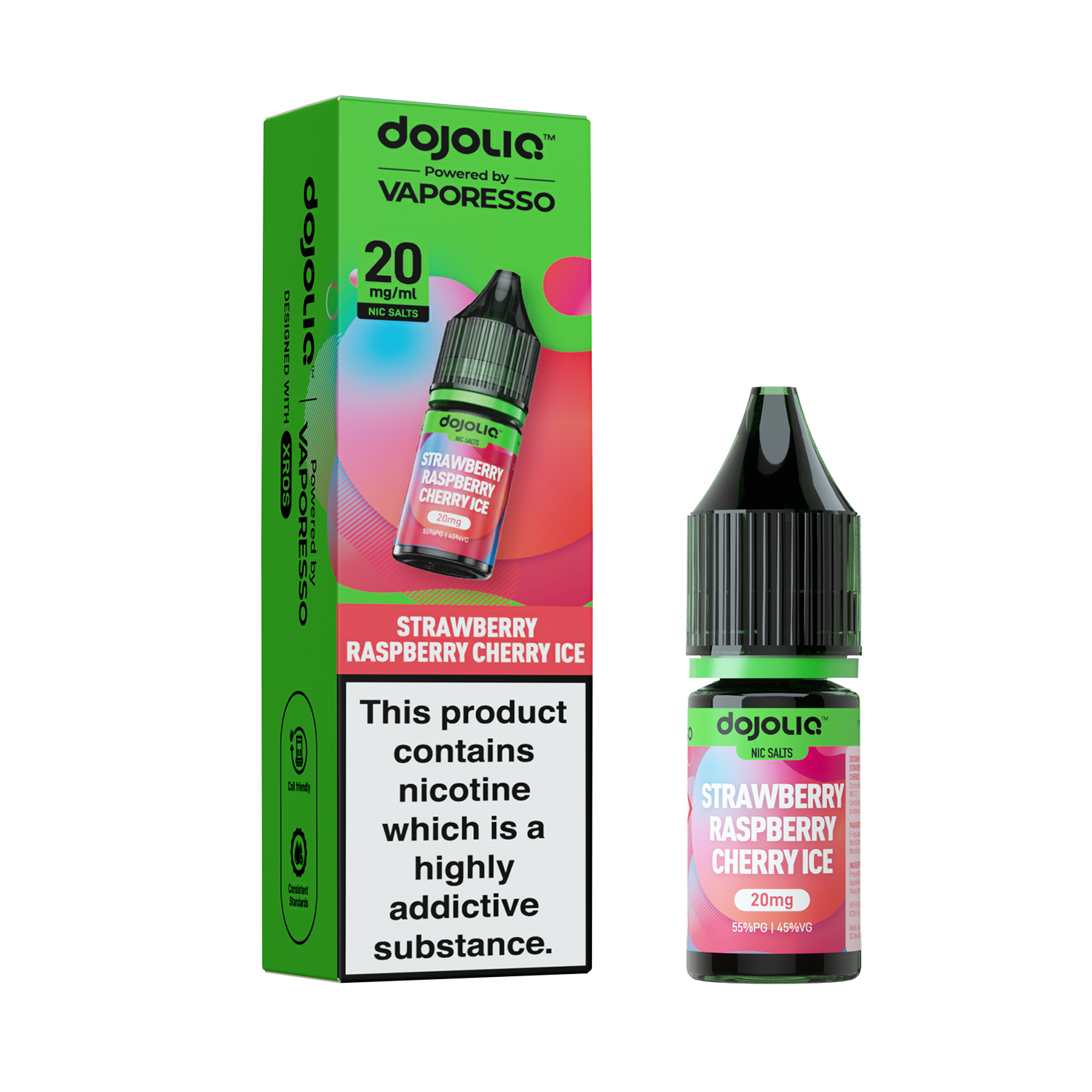 DOJOLIQ - Strawberry Raspberry Cherry Ice Nic Salt 10ml Vape Juice