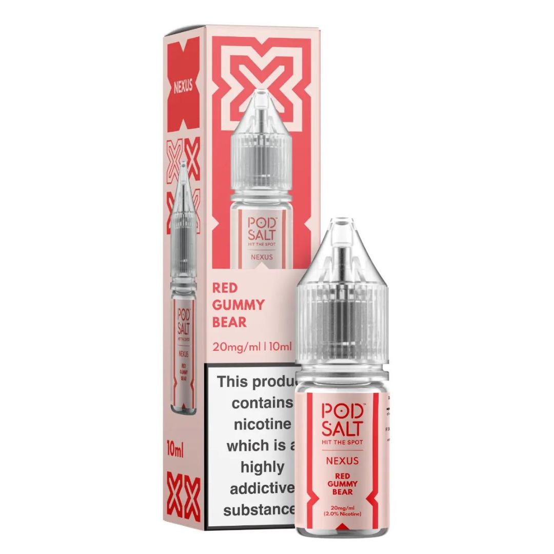 POD SALT NEXUS - Red Gummy Bear 10ml E-Liquid - The British Vape Company