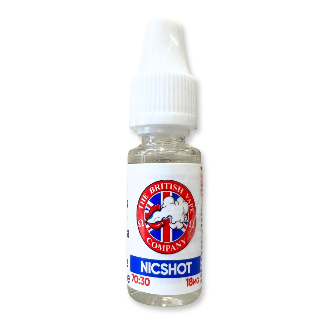 70VG:30PG Nicotine Shot 18mg 10ml - The British Vape Company