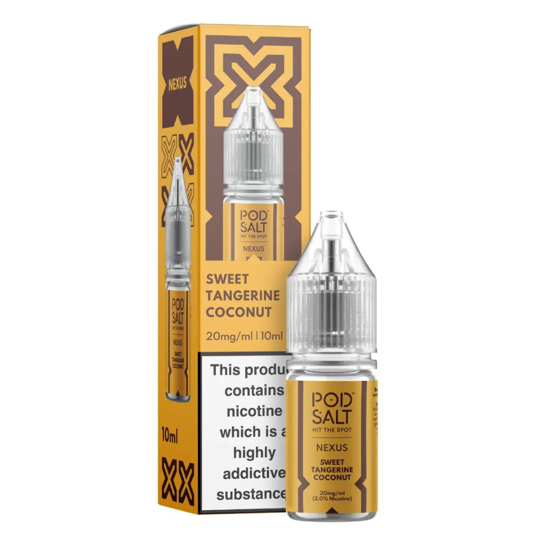 POD SALT NEXUS - Sweet Tangerine Coconut 10ml E-Liquid - The British Vape Company