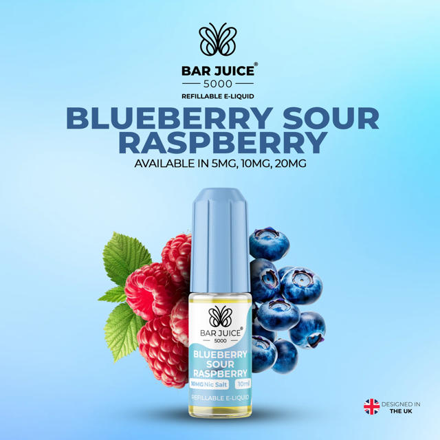 BAR JUICE 5000 - Blueberry Sour Raspberry 10ml E-Liquid