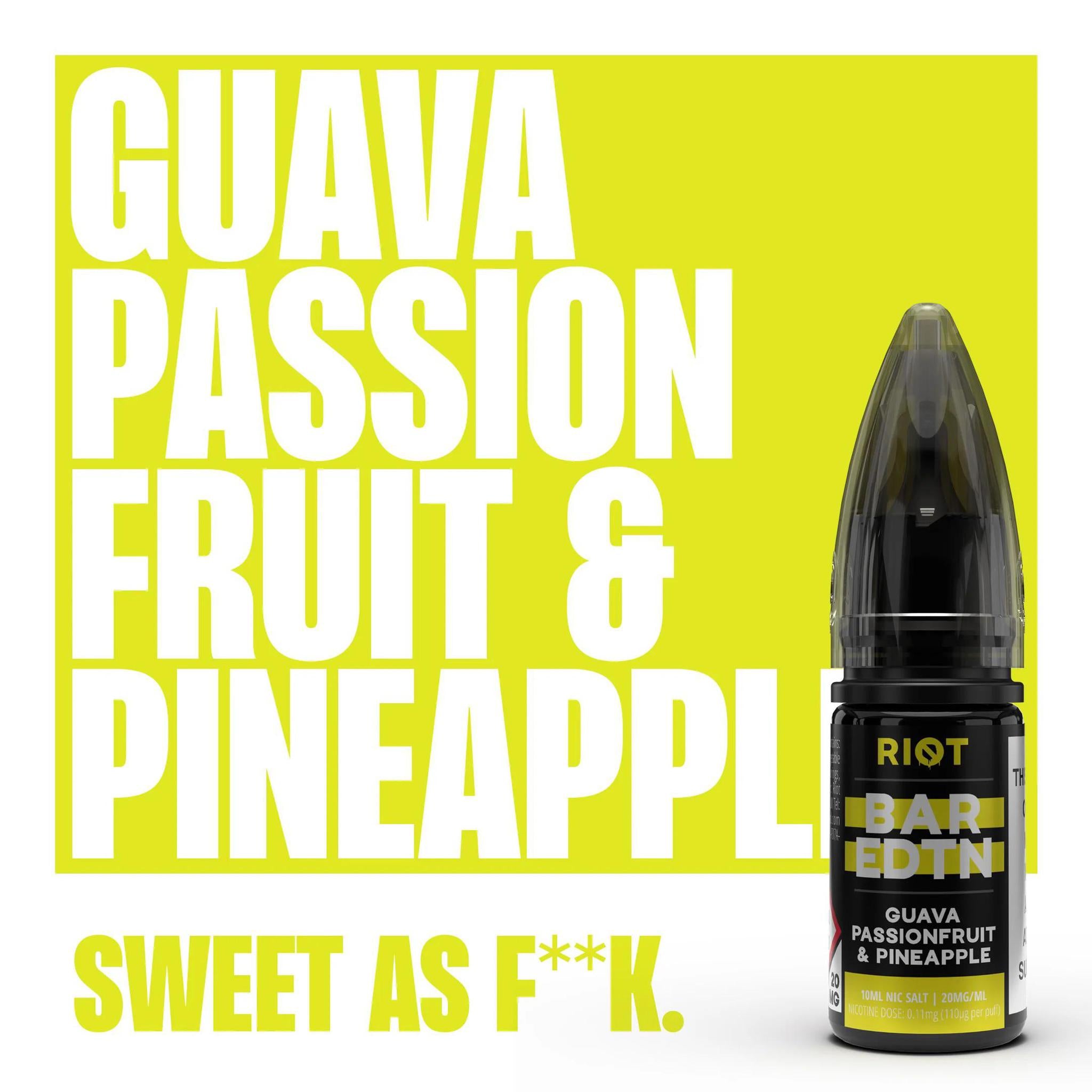 RIOT Bar EDTN - Guava Passionfuit & Pineapple 10ml E-Liquid - The British Vape Company