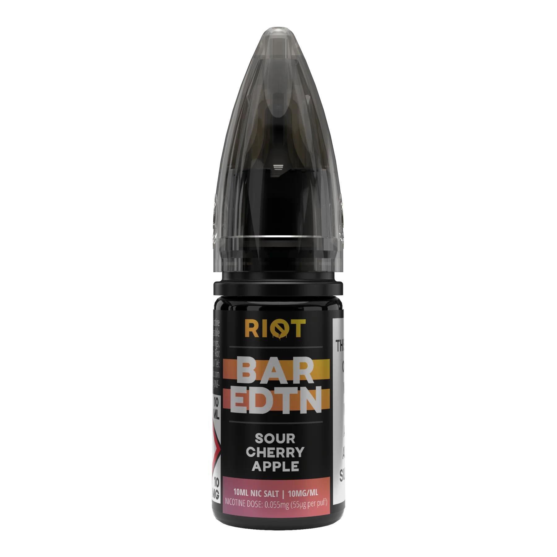 RIOT Bar EDTN - Sour Cherry Apple 10ml E-Liquid - The British Vape Company