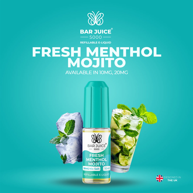 BAR JUICE 5000 - Fresh Menthol Mojito 10ml E-Liquid