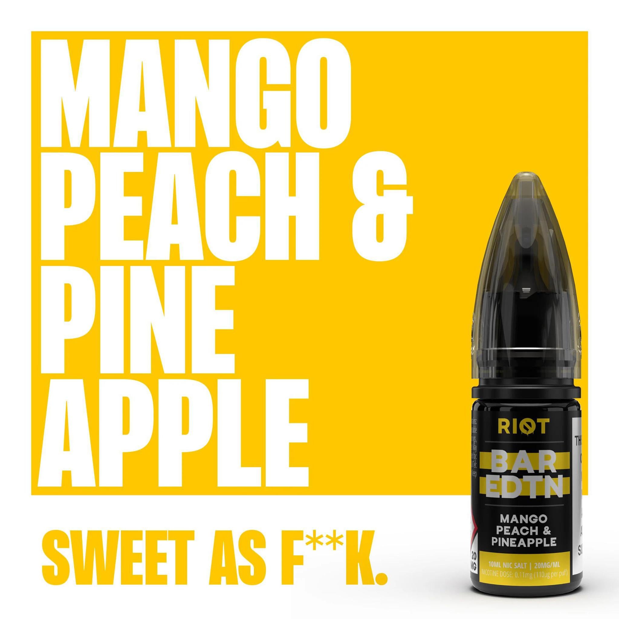 RIOT Bar EDTN - Mango Peach & Pineapple 10ml E-Liquid - The British Vape Company