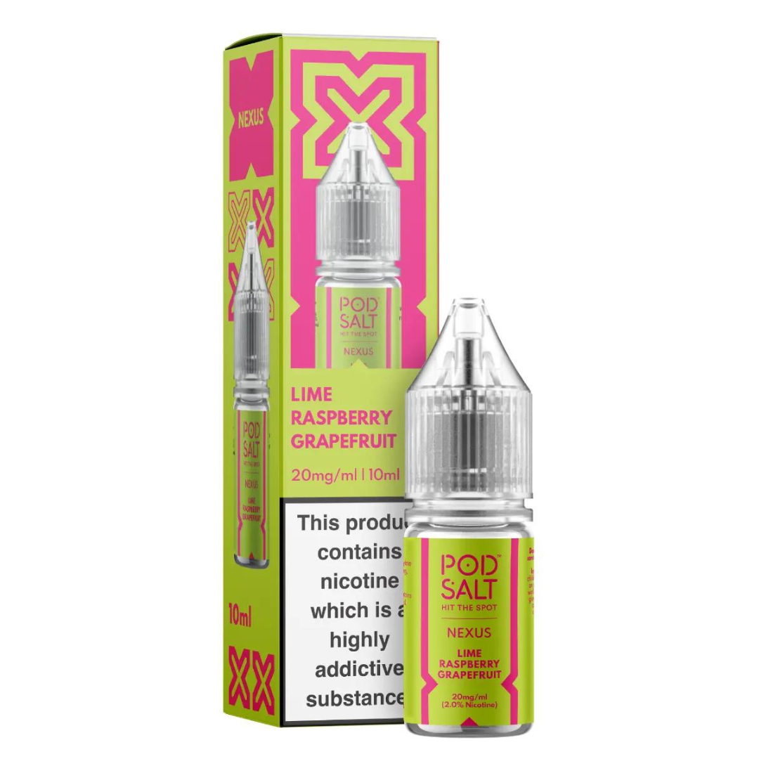 POD SALT NEXUS - Lime Raspberry Grapefruit 10ml E-Liquid - The British Vape Company