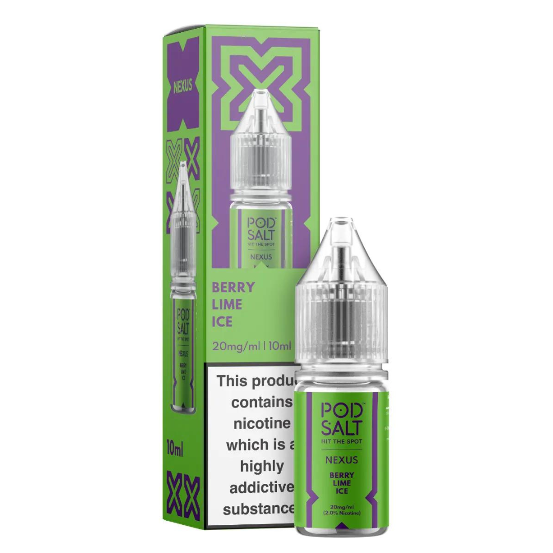POD SALT NEXUS - Berry Lime Ice 10ml E-Liquid - The British Vape Company