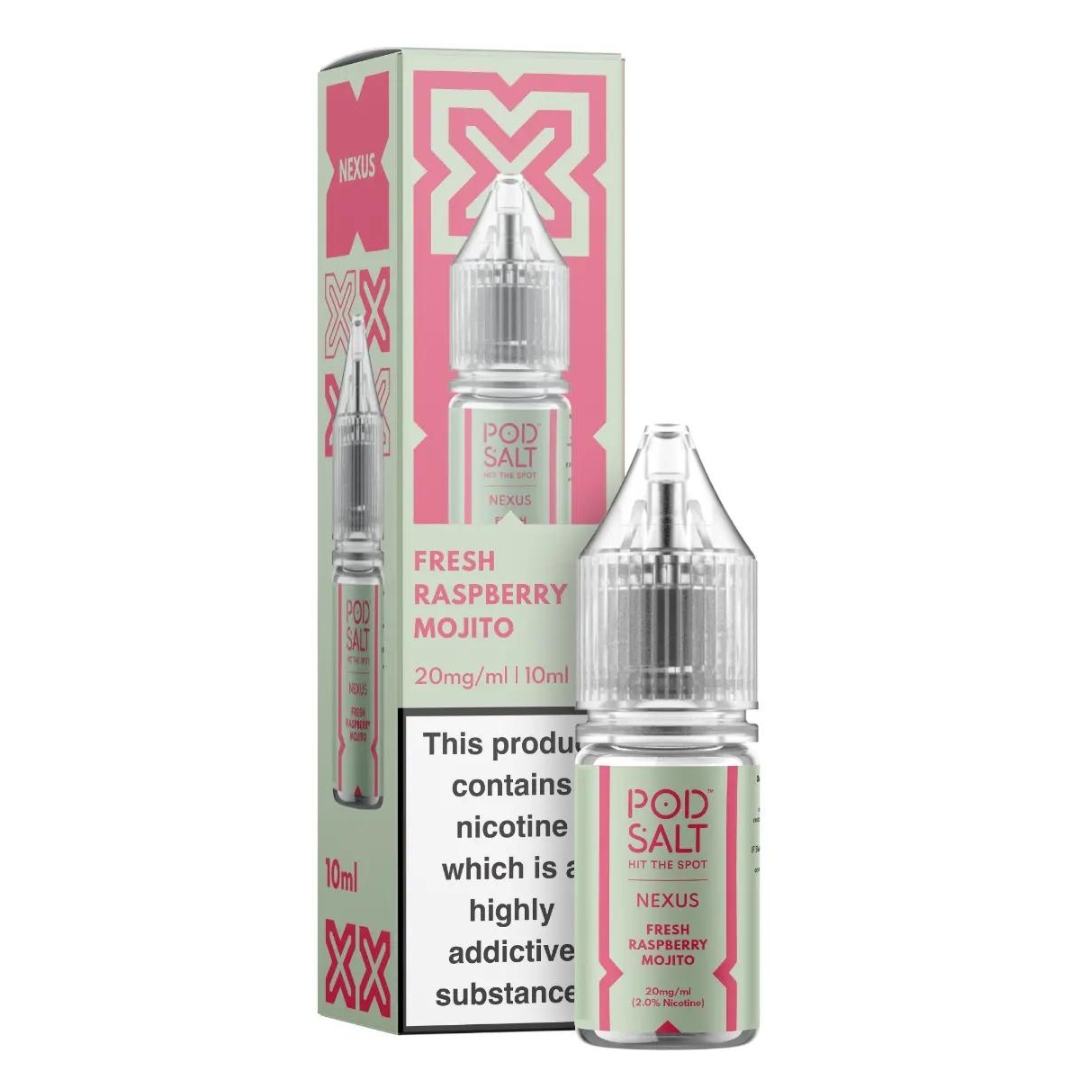 POD SALT NEXUS - Fresh Raspberry Mojito 10ml E-Liquid - The British Vape Company