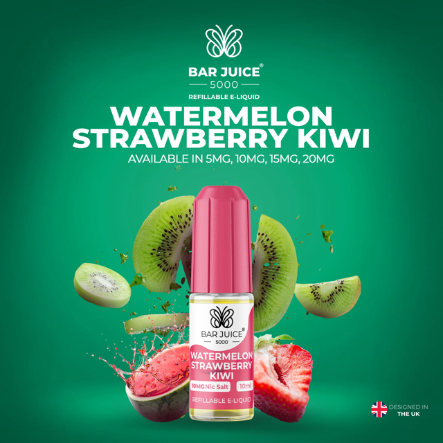 BAR JUICE 5000 - Watermelon Strawberry Kiwi 10ml E-Liquid