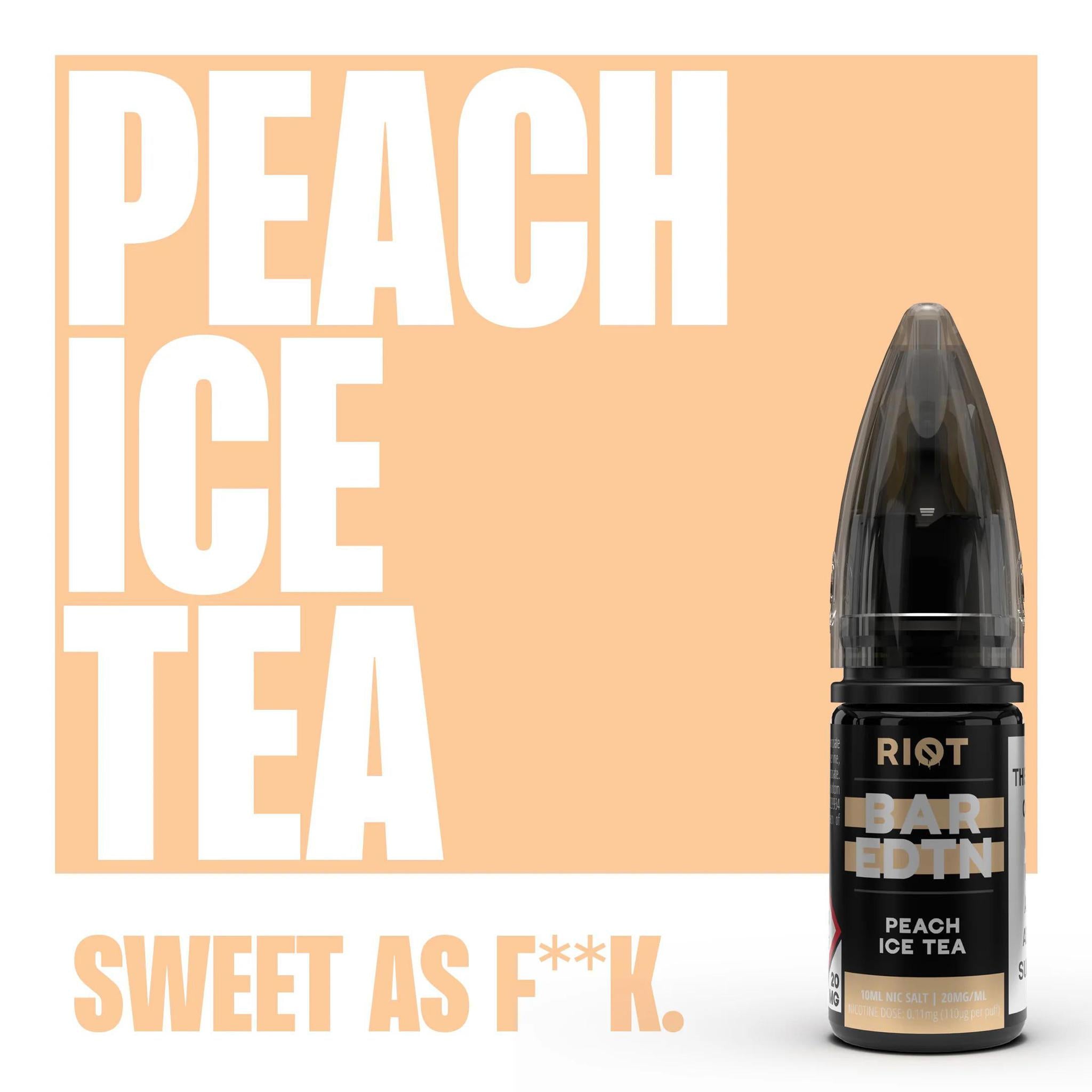 RIOT Bar EDTN - Peach Ice Tea 10ml E-Liquid - The British Vape Company