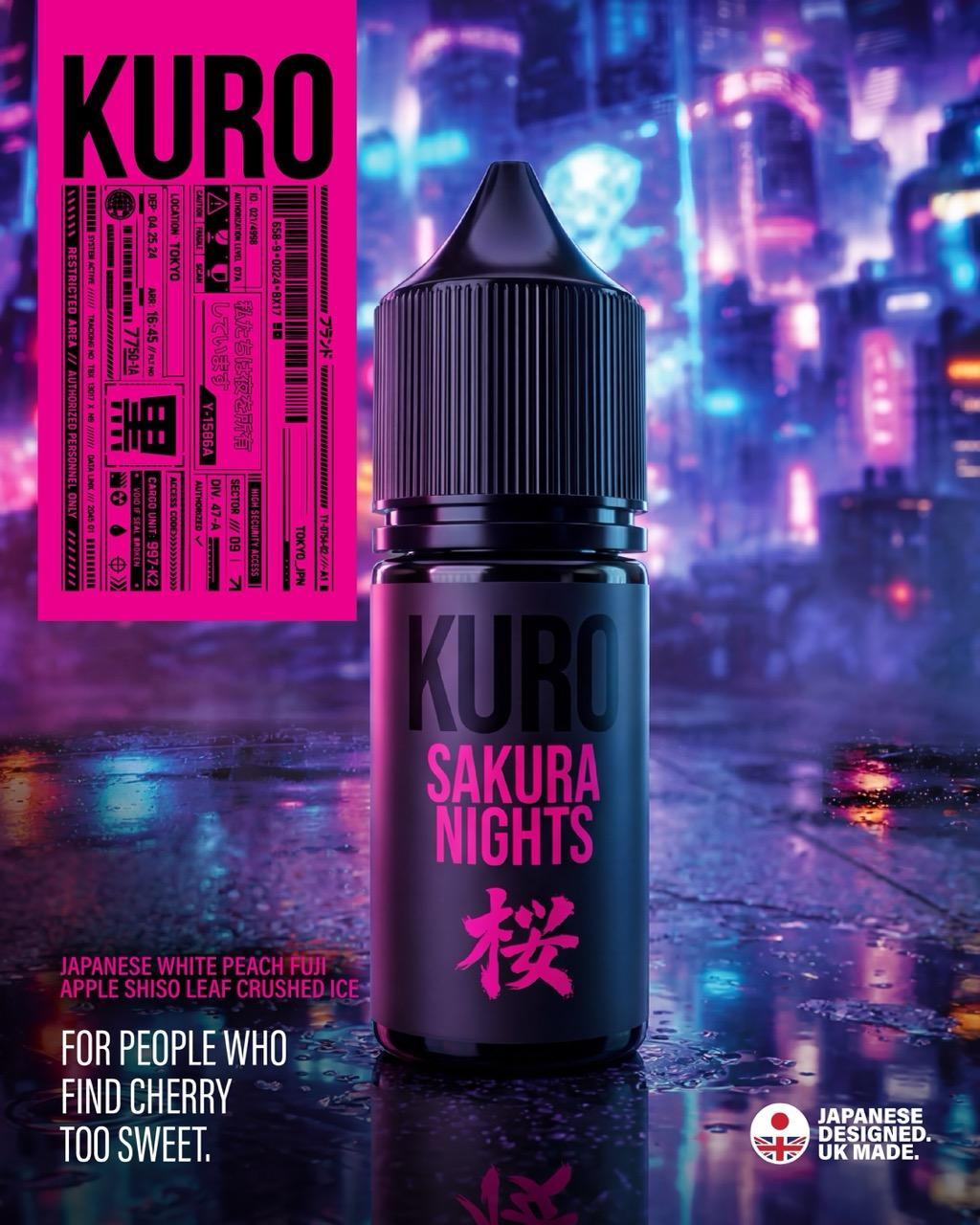 KURO by RIOT - Sakura Nights Nic Salt 10ml Vape Juice