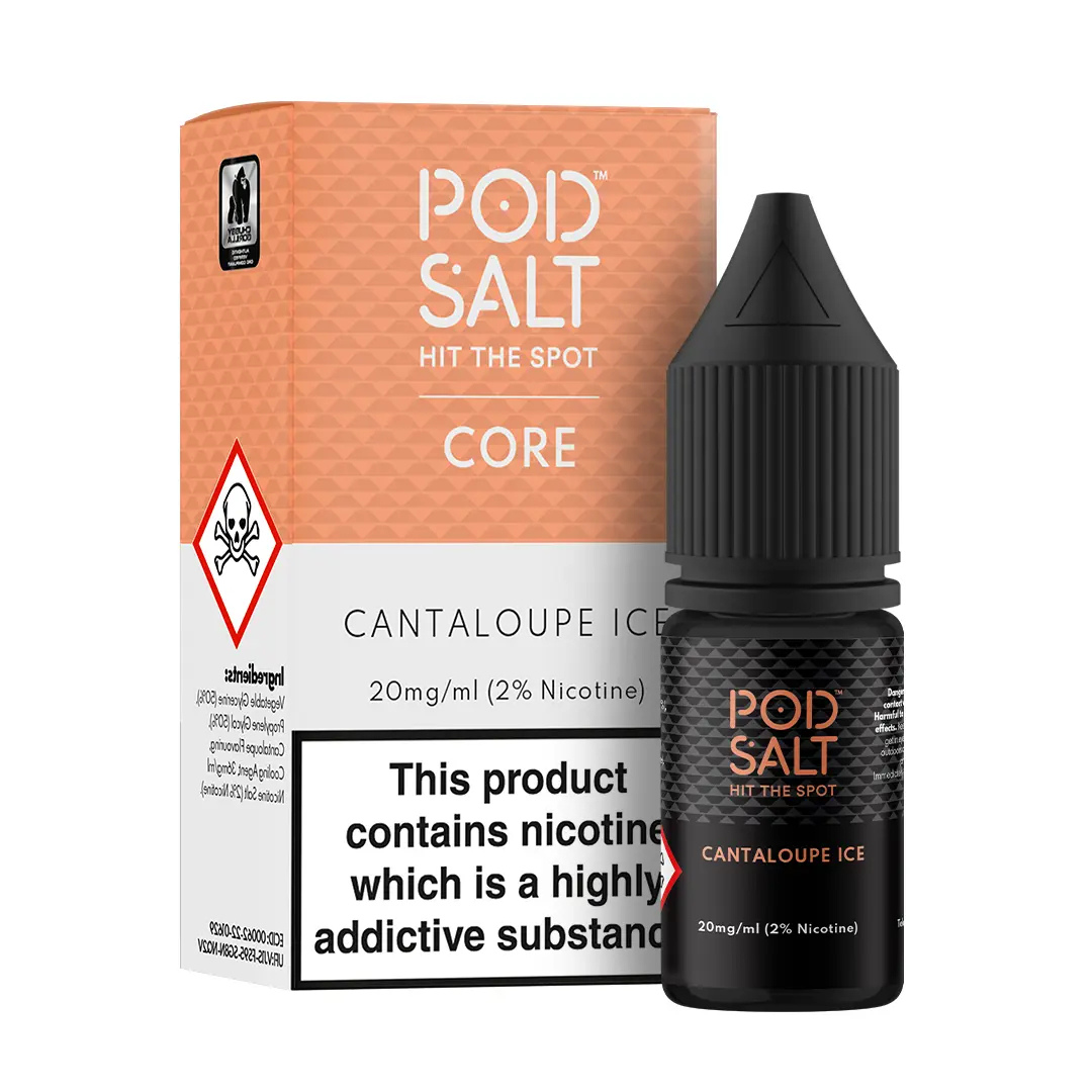 POD SALT CORE - Cantaloupe Ice 10ml E-Liquid - The British Vape Company