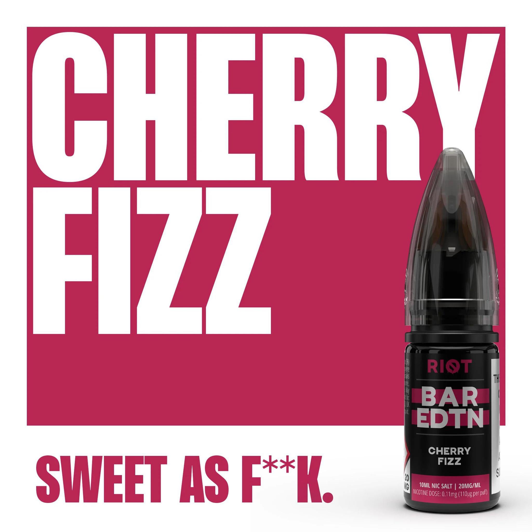 RIOT Bar EDTN - Cherry Fizz 10ml E-Liquid - The British Vape Company
