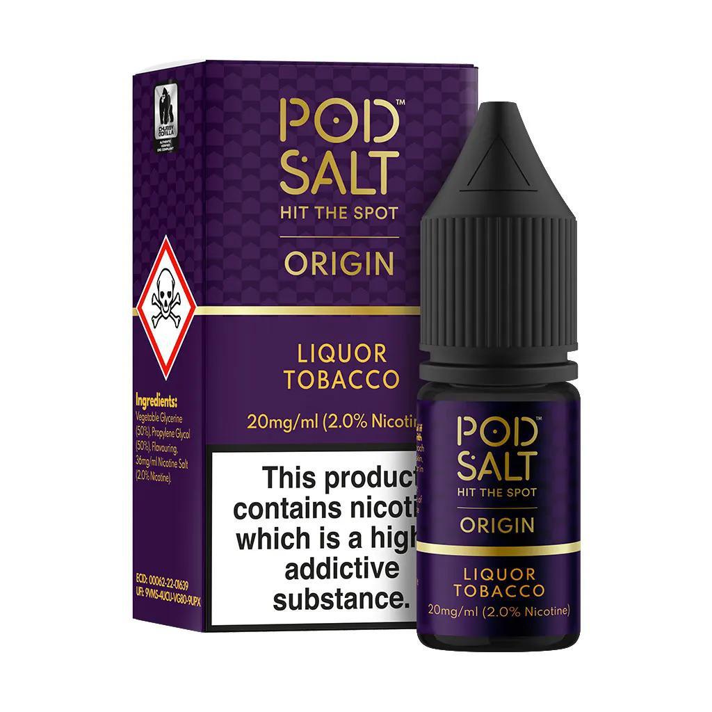 POD SALT ORIGIN - Liquor Tobacco 10ml E-Liquid - The British Vape Company
