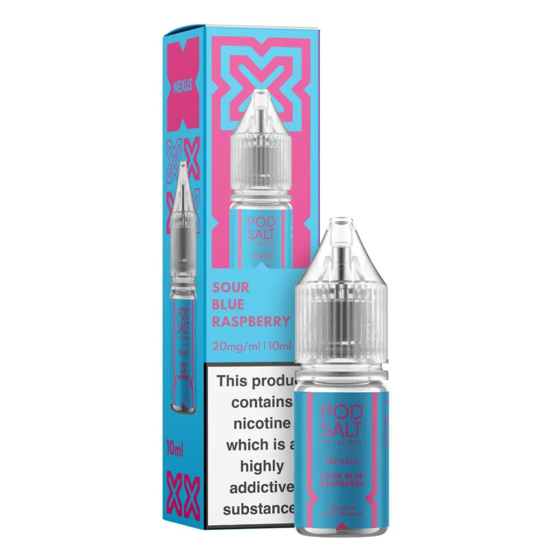 POD SALT NEXUS - Sour Blue Raspberry 10ml E-Liquid - The British Vape Company