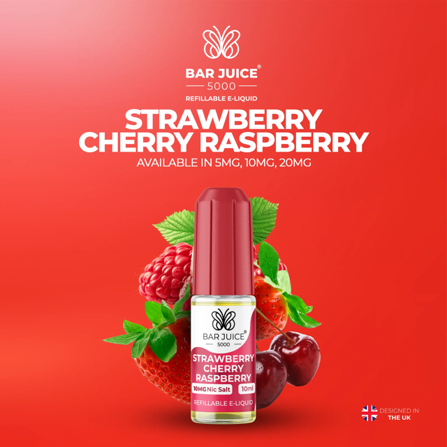 BAR JUICE 5000 - Strawberry Cherry Raspberry 10ml E-Liquid