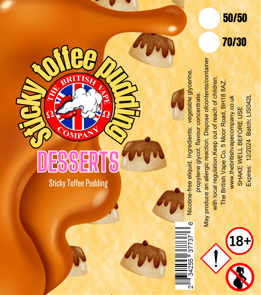 Desserts - Sticky Toffee Pudding 60ml Longfill E-Liquid - The British Vape Company