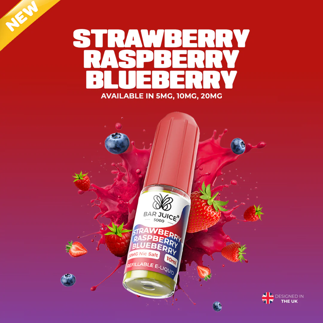 BAR JUICE 5000 – Strawberry Raspberry Blueberry Nic Salt 10ml Vape Juice