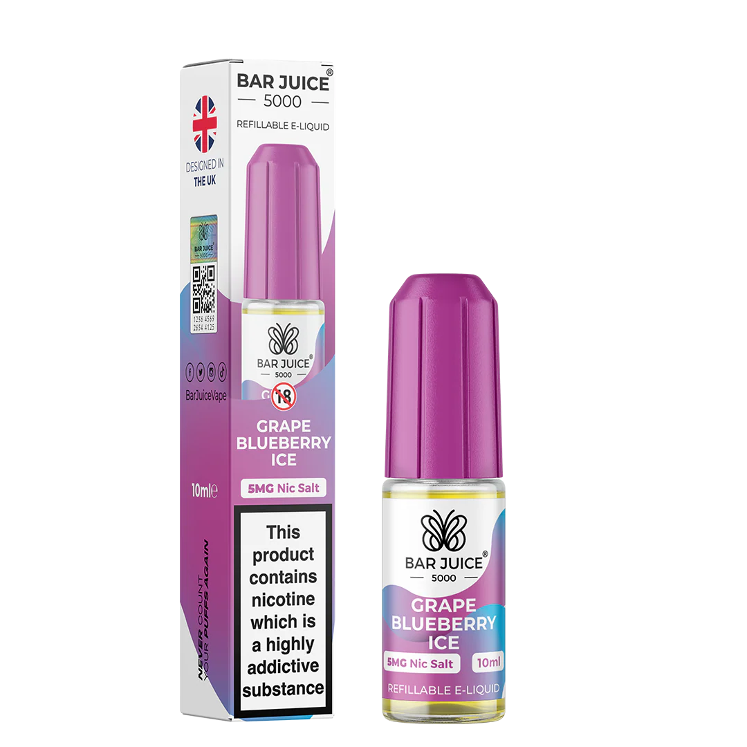 BAR JUICE 5000 – Grape Blueberry Ice Nic Salt 10ml Vape Juice