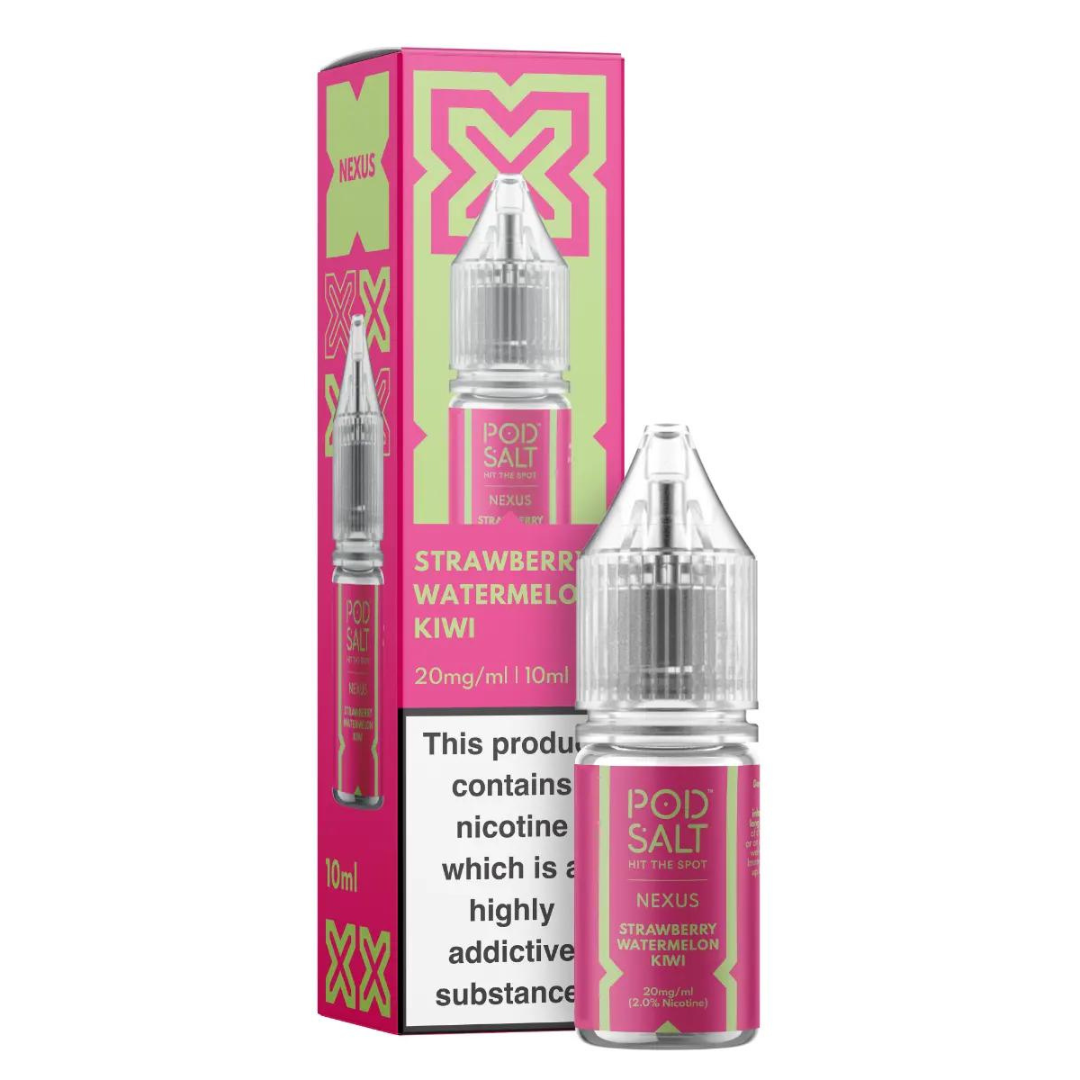 POD SALT NEXUS - Strawberry Watermelon Kiwi 10ml E-Liquid - The British Vape Company