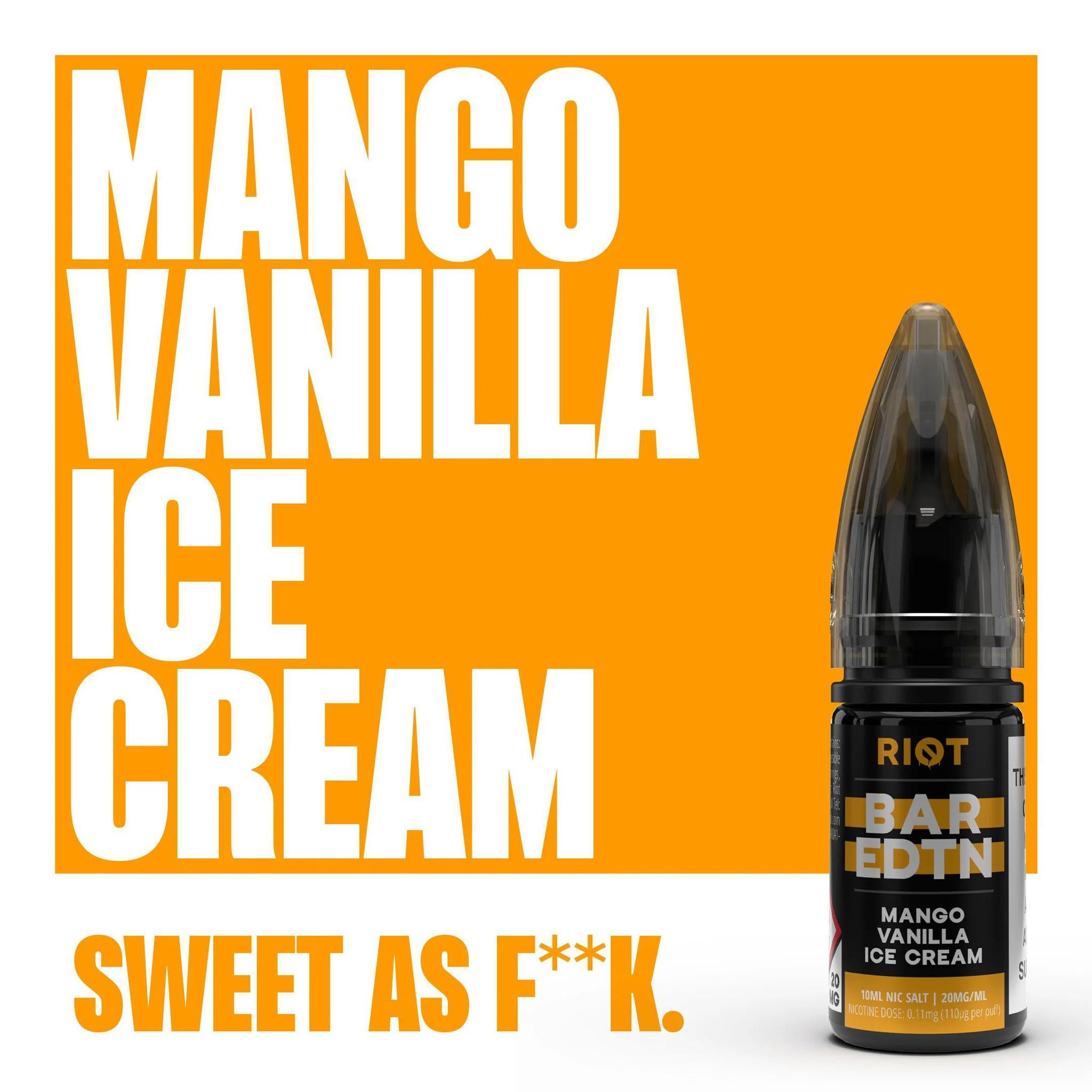RIOT Bar EDTN - Mango Vanilla Ice Cream 10ml E-Liquid - The British Vape Company