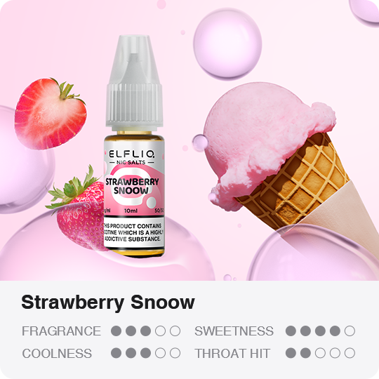 ELFLIQ - Strawberry Snoow (Ice Cream) 10ml E-Liquid - The British Vape Company