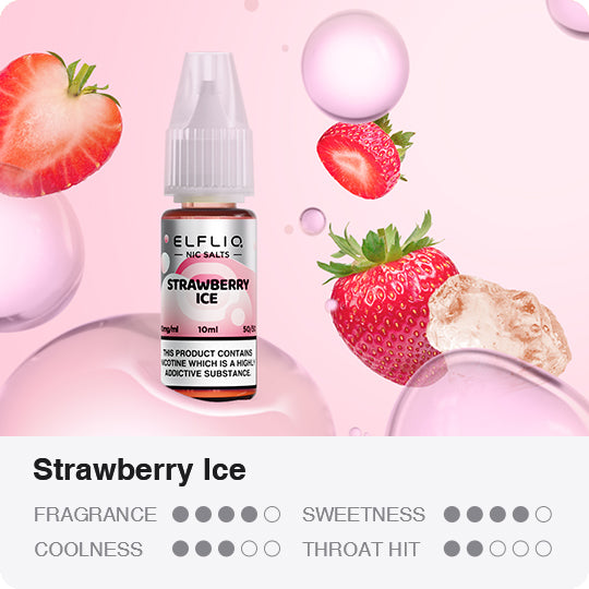 ELFLIQ - Strawberry Ice 10ml E-Liquid - The British Vape Company