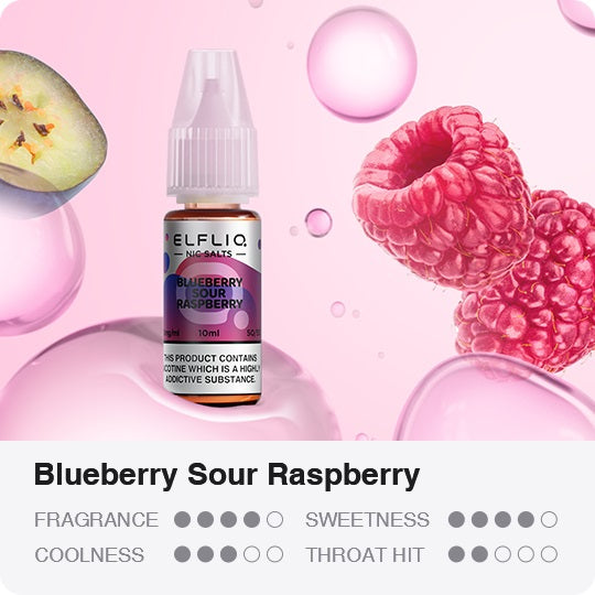 ELFLIQ - Blueberry Sour Raspberry 10ml E-Liquid - The British Vape Company