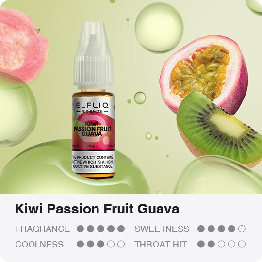 ELFLIQ -  Kiwi Passionfruit Guava 10ml E-Liquid - The British Vape Company