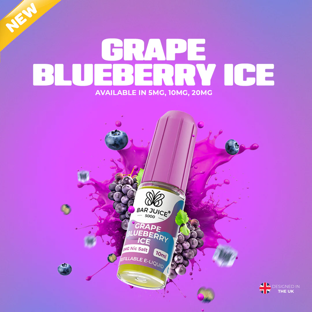 BAR JUICE 5000 – Grape Blueberry Ice Nic Salt 10ml Vape Juice