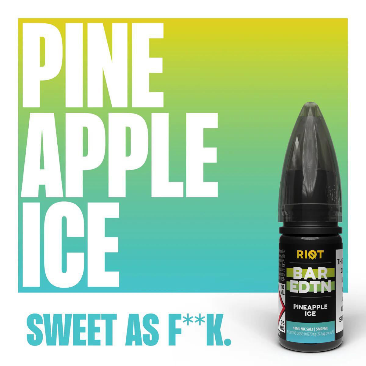 RIOT Bar EDTN - Pineapple Ice 10ml E-Liquid - The British Vape Company