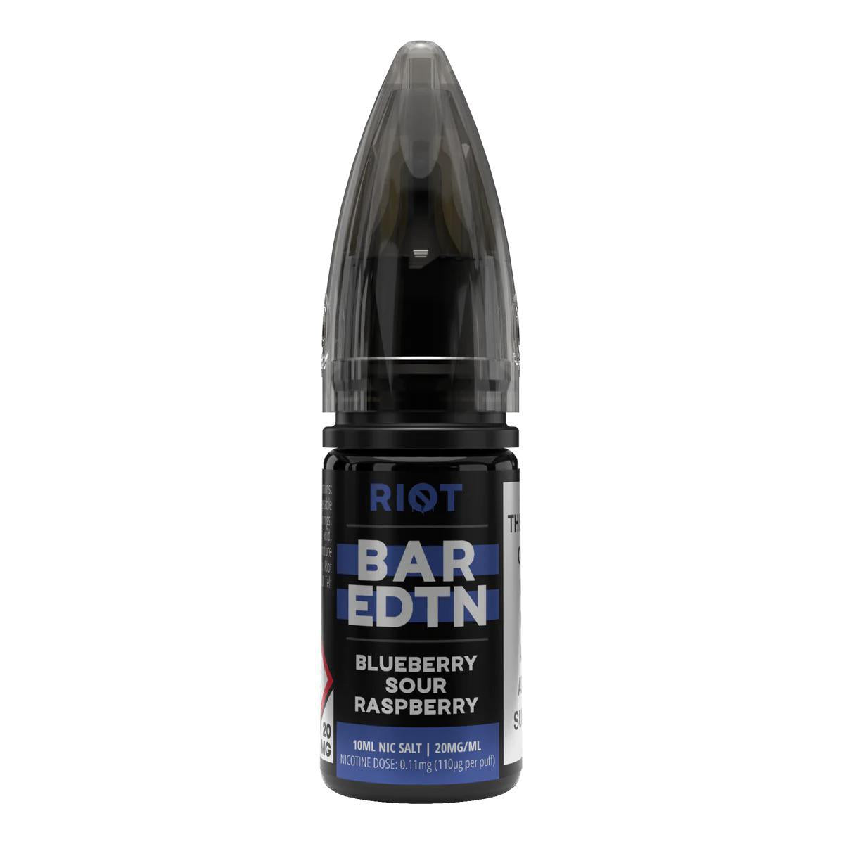 RIOT Bar EDTN - Blue Sour Raspberry 10ml E-Liquid - The British Vape Company