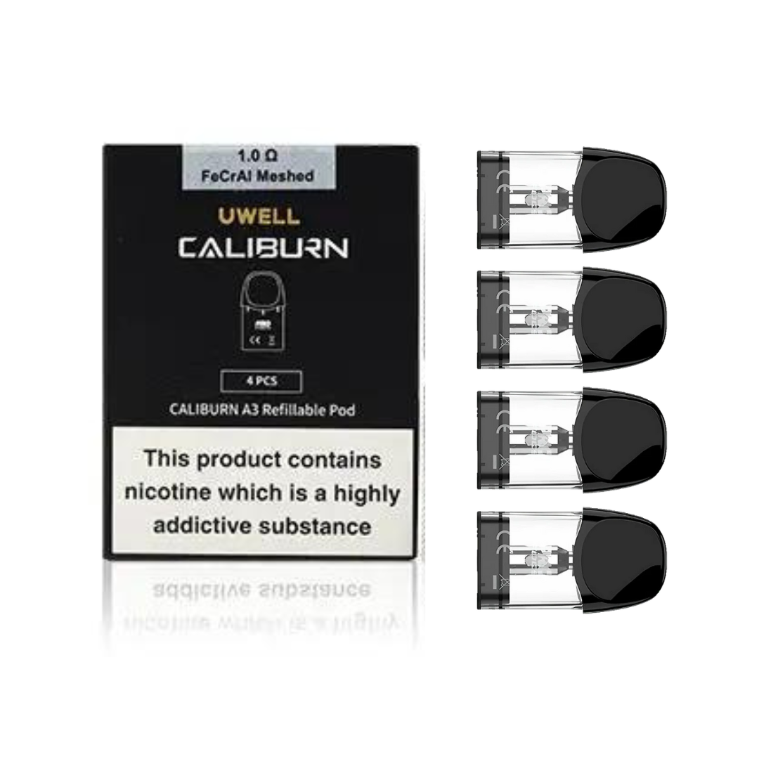 Uwell Caliburn A3 Replacement Pods Kit Uwell Caliburn A3 - Ersatz-Pod - 2 Ml - 1.0 Ohm - 4er Pack - 14,50 Vape Coil Uwell Caliburn A3 Replacement Pods Kit Uwell Caliburn A3 - Ersatz-Pod - 2 Ml - 1.0 Ohm - 4er Pack - 14,50 Vape Coil