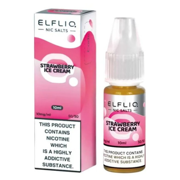 ELFLIQ - Strawberry Snoow (Ice Cream) 10ml E-Liquid - The British Vape Company