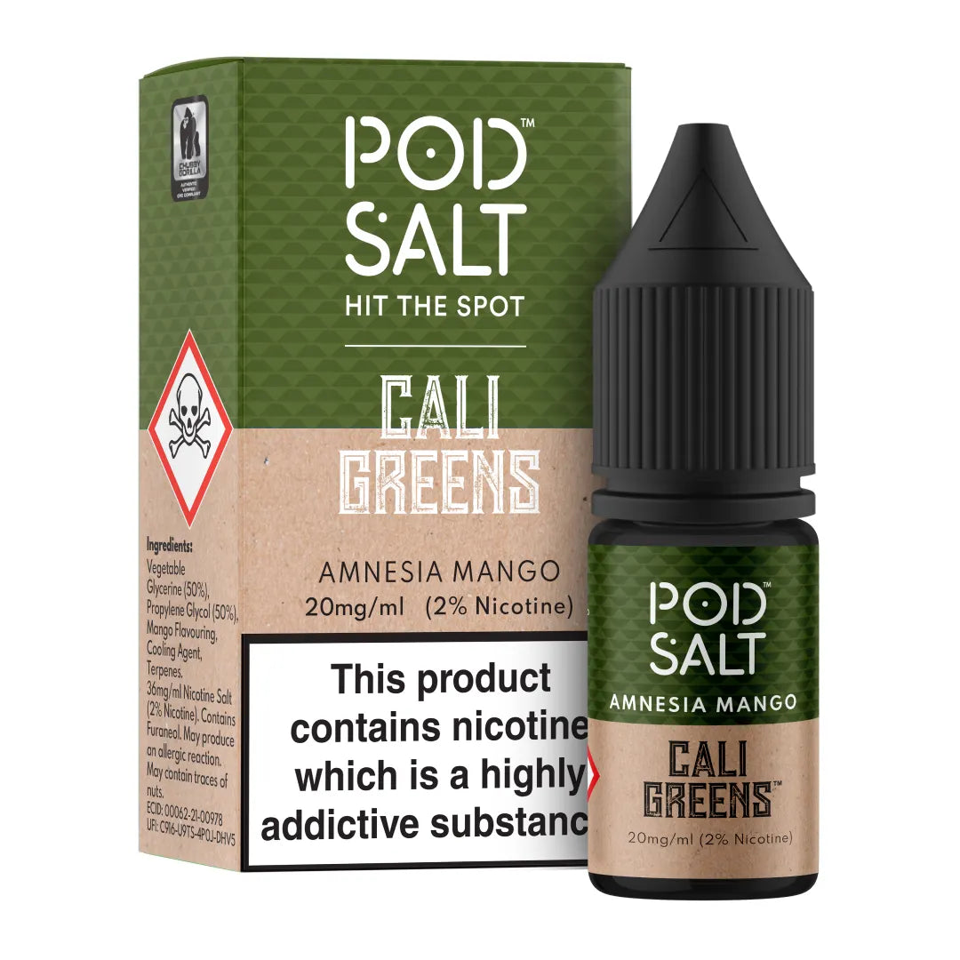 POD SALT FUSION - Cali Greens Amnesia Mango 10ml E-Liquid