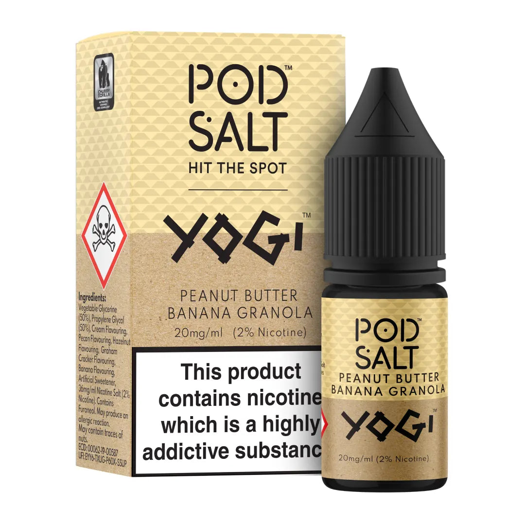 POD SALT FUSION - Yogi Peanut Butter Banana Granola 10ml E-Liquid