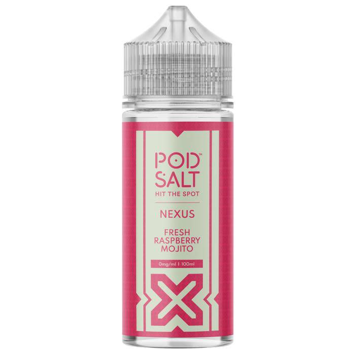 POD SALT Nexus - Fresh Raspberry Mojito 100ml Shortfill E-Liquid - The British Vape Company