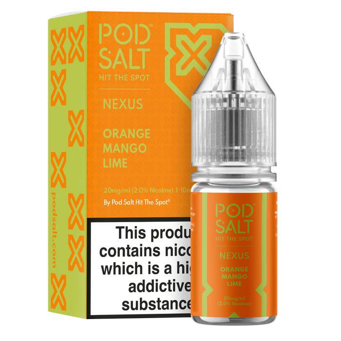 POD SALT Nexus - Orange Mango Lime 10ml E-Liquid - The British Vape Company