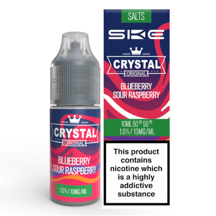 SKE Crystal - Blueberry Sour Raspberry 10ml E-Liquid - The British Vape Company