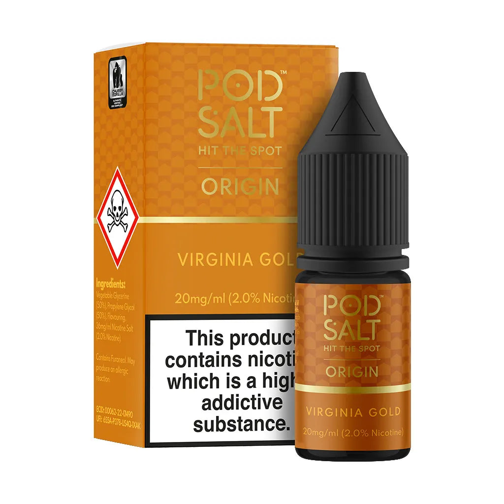 POD SALT ORIGIN - Virginia Gold 10ml E-Liquid