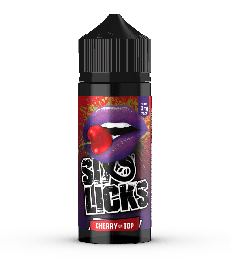 SIX LICKS - Cherry on Top 100ml Shortfill E-Liquid - The British Vape Company