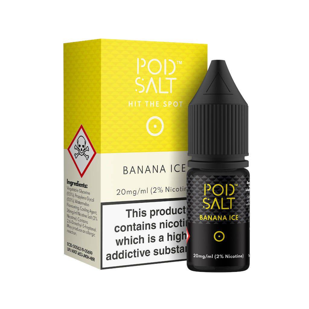 POD SALT - Banana Ice 10ml E-Liquid - The British Vape Company