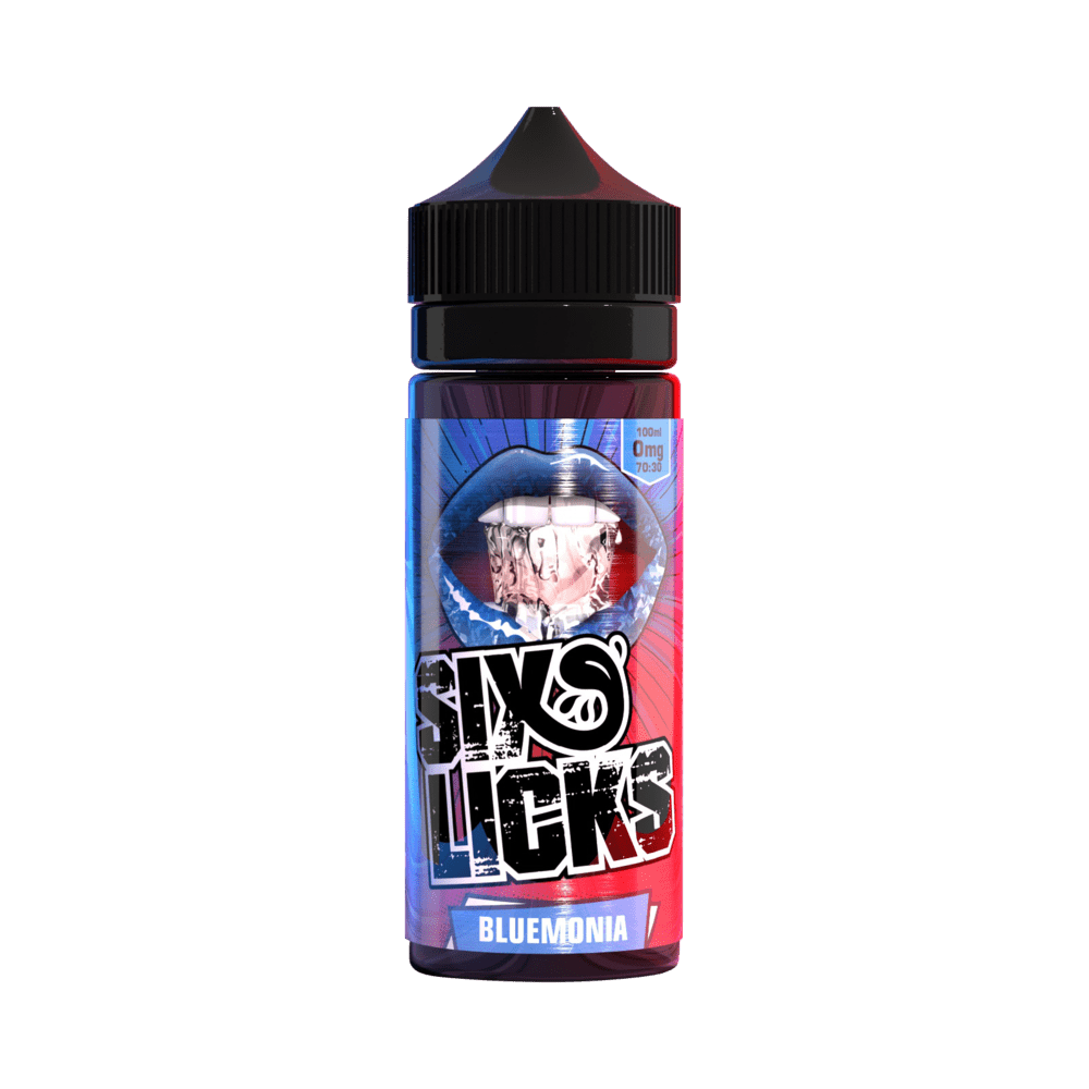 SIX LICKS - Bluemonia 100ml Shortfill E-Liquid - The British Vape Company