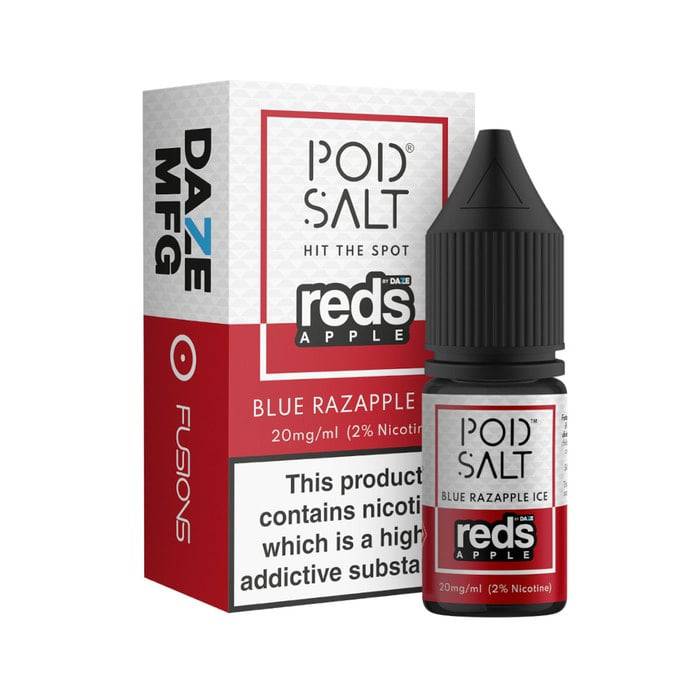 POD SALT - Reds Apple Blue Razapple Ice 10ml E-Liquid - The British Vape Company